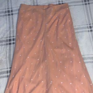 Francesca's Pink midi polka dot skirt